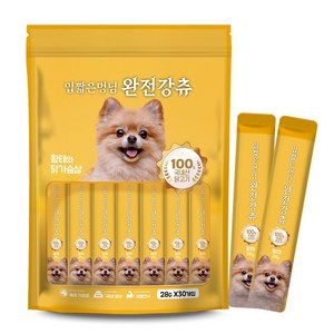 입짧은 멍님 완전강츄 대용량 사료 토핑용 노견용 짜먹는 강아지 간식, 28g, 30개, 황태