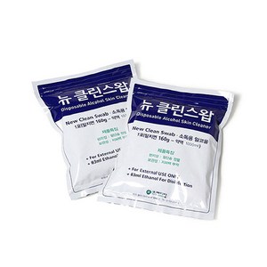 뉴 클린스왑 대용량 지퍼백 160g x2개 알콜솜 소독솜, 2개