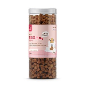 뷰인더펫 강아지간식 말랑큐브 황태 대용량 1kg, 단품, 1개