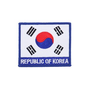 태극기약장 REPUBLIC 컬러 파랑 신형 벨크로 군인 패치 와펜