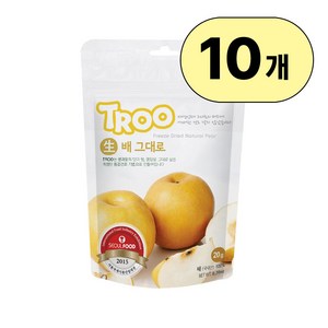 TROO 동결건조 과일칩 배 10봉 묶음, 1세트