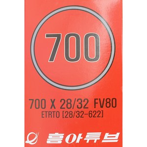 1+1 흥아 700x28c FV 80mm 로드 하이브리드 자전거 튜브 프레스타, 2개