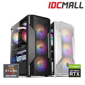 게이밍컴퓨터 라이젠5 3600 RTX2060Supe 배그 디아블로4 디아2레저렉션 발로란트 PC 본체, 라이젠5 3600+2060Supe+8G 블랙, RAM 16GB+SSD 500GB UP