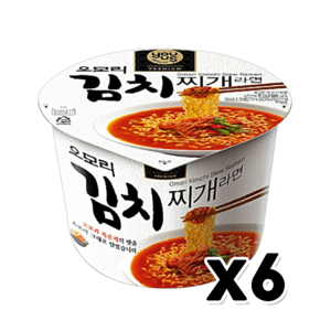 틈새 오모리 김치찌개라면 용기면 큰컵 150g x 6개