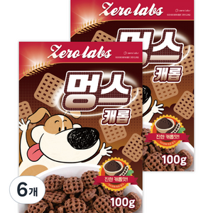 제로랩스 강아지용 시리얼 멍스, 캐롭 맛, 100g, 6개