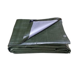 양면 투톤 코팅 방수 천막, OLIVE GREEN + SILVER