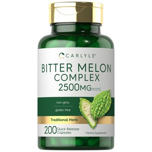 미국 Carlyle Bitter Melon 200캡슐 2500mg 칼라일 비터멜론 여주 추출물 비터맬론 직구, 2개, 200정