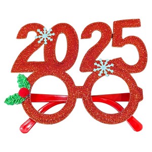 바이주주 을사년 연말 연초 새해 신년회 개강 2025 파티 안경, 2025 안경, 2025안경 레드