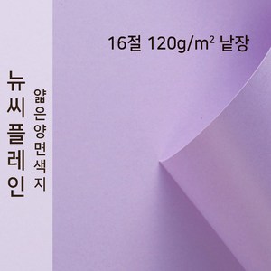 뉴씨플레인 종이문화 얇은 양면색지 120g 16절 낱장 1매 No.28 연보라색, 1장