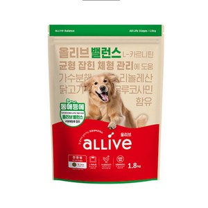 대주펫푸드 전연령 올리브 밸런스 강아지 건식사료, 1개, 1.8kg, 닭