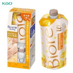 KAO 비오레 욕실에서 바로 바르는 바디로션 금목서향 본품 리필 세트, 2개, 300g