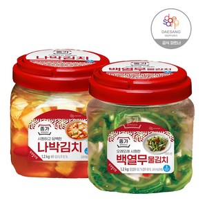 종가 백열무 물김치 1.2kg (PET) + 종가 담백한 나박김치 1.2kg(PET), 1개