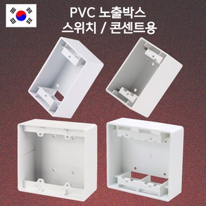 국산 PVC 노출박스 스위치박스 콘센트박스 1개용 2개용, PVC 노출박스 콘센트(2개용), 1개