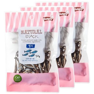 굿데이 고양이 네츄럴스낵, 멸치, 50g, 3개