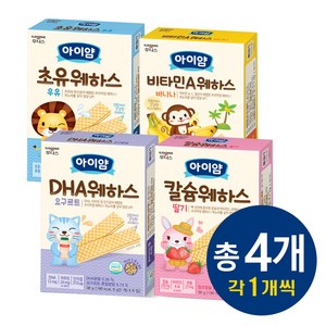 아이얌 웨하스 4종 [딸기+우유+요구르트+바나나], 딸기+우유+요구르트+바나나, 36g, 4개