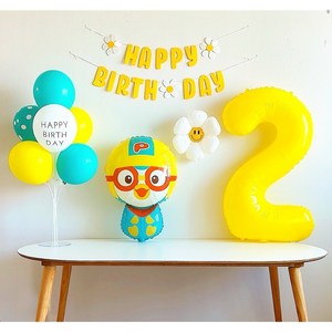 [하루비파티] 캐릭터풍선 두돌생일 생일파티세트, 뽀로로, 1개