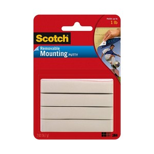 Scotch Mounting Putty 3MVK Removable 2 oz White 3-Pack 스카치 마운팅 퍼티 3MVK 분리형 2온스 화이트 3팩, 1개, null) 1, 3 Pack