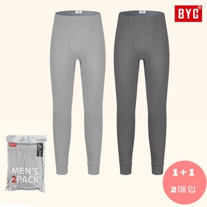 BYC 2팩 40수 순면 양면 남자 겨울 내복 내의 하의 2매입 세트