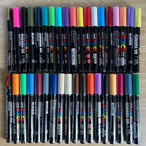 마카펜 Uni Posca PC-3M 페인트 마커 펜 45 색 아트 페인팅 0.9-1.3mm 미세 포인트 마킹 드로잉 그래피티 아크릴 1 개, 32 3M-3