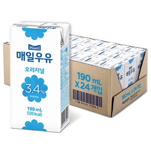 매일유업 매일우유 오리지널, 상세페이지 참조, 48개, 190ml