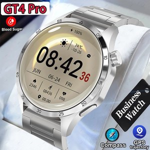 화웨이 GT4 프로 맥스 남성용 스마트워치 466466 AMOLED HD 스크린 BT 통화 GPS 궤적 NFC 심박수, [01] GT4 PRO Max, 8.Silve steel stip  GT4 PRO