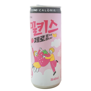 [지노앤코]롯데칠성 밀키스 제로 딸기&바나나 250ml x30캔 밀크 탄산 음료 여행, 30개