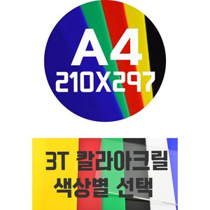 아크릴판 A4(210x297)3T 칼라아크릴/컬러아크릴 색상별, 녹색