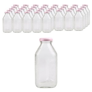 가인글로벌 사각델몬트300 유리병, 38러그캡 (핑크), 38개, 300ml