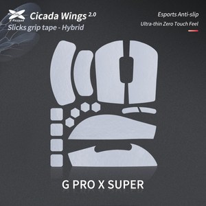 X-RAYPAD PORON 마우스 그립 테이프 스티커 CICADA 논슬립패치 GPRO 지슈라 바이퍼 GPW 울트라라이트12 지슈라2 등, CICADA/ 지슈라1/2 2.0버전(화이트), 1개