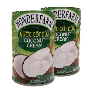 베트남 NUOC COT DUA 원더팜 코코넛 크림 COCONUT CREAM, 2개, 400ml