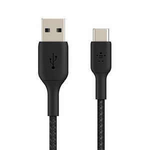 벨킨 부스트업 패브릭 USB C타입 고속 충전케이블 CAB002bt 1m, 블랙, 1개