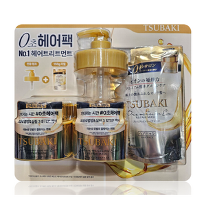 츠바키 0초 헤어팩 180g x 2입 + 리필 150g + 펌프, 1세트