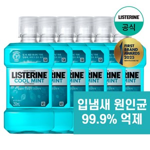 리스테린 쿨민트 구강청결제, 250ml, 6개