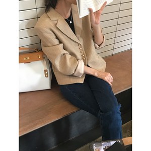 [플레르] 여성 크롭 브이넥 자켓