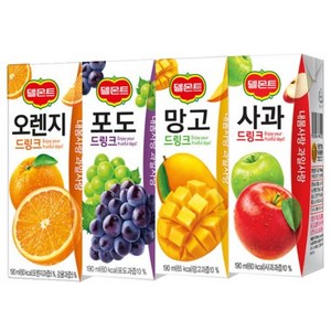 메리박스 190mlx32개 혼합맛 델몬트 드링크 01 오렌지+망고+사과+포도, 1세트, 190ml