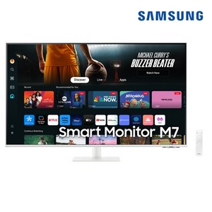 삼성전자 스마트모니터 M7 S43BM701 43인치 107.9cm 화이트 4K UHD, LS43BM701UKXKR