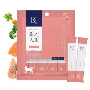 브리더랩 하루에 하나씩 월간스틱 짜먹는 고양이 간식, 혼합맛(닭가슴살/연어), 330g, 3개