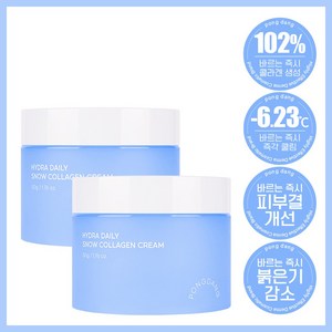 퐁당 하이드라 데일리 스노우 저분자 콜라겐 열노화 케어 리프팅 크림, 50g, 2개