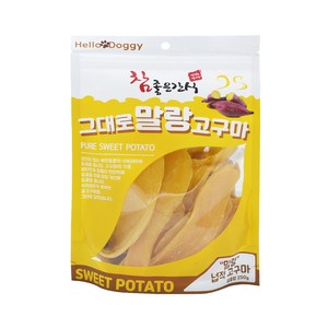 참좋은간식 그대로 말랑 고구마 250g 말랭이 반려 애견 강아지 칭찬 훈련 산책, 넙적, 1개