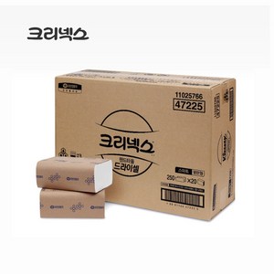 47225 크리넥스 드라이셀 핸드타올 스마트 F250 *20밴드 (한박스), 250매입, 20개