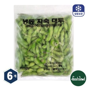 냉동 자숙 대두 콩 450g 껍질콩 잡곡 농산물 풋콩 에다마메 완두콩 주전부리 안주용 450g, 6개