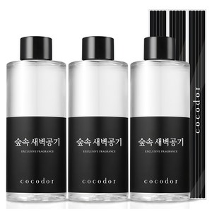 코코도르 디퓨저 리필액 + 리드스틱 5P, 숲속새벽공기, 200ml, 3개