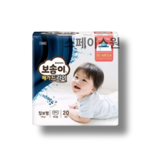 보솜이 메가드라이 팬티형 기저귀 여아용, 점보형(2XL), 80매