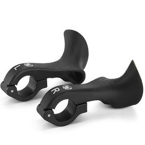 MTB 자전거 핸들 그립 손잡이 에르고노믹 바엔드그립 초경량, 1세트, 블랙
