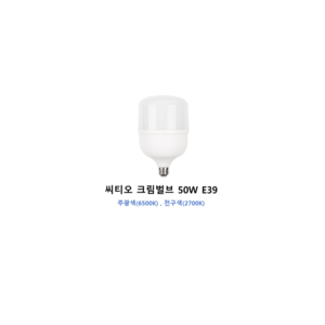 씨티 LED전구 글러브 50W E26.E39 크림벌브 전구 보안등, 50W 주광색, 2개