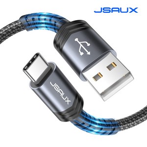 JSAUX 1+1 USBA to C 타입 고속 충전케이블 USB 2.0, 2개입, 그레이, 1m