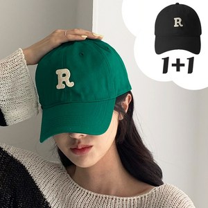 [1+1] 순이들 남여공용 R 자수 포인트 볼캡 모자