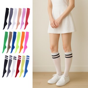 [당일발송] Ksox 실프 니삭스 드라이쿨 UV차단 무지 & 링글 니하이 국내산 헬스 골프 필라테스 반장 양말 반스타킹 반타이즈 케이싹 케이삭