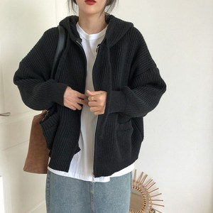 [구스카] 데일리니트후드집업 스트릿 감성 분위기 후드