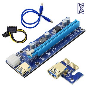 신형 라이저카드 금도금 PCI-Express 16X 009s (LED) 채굴 정품 국내배송